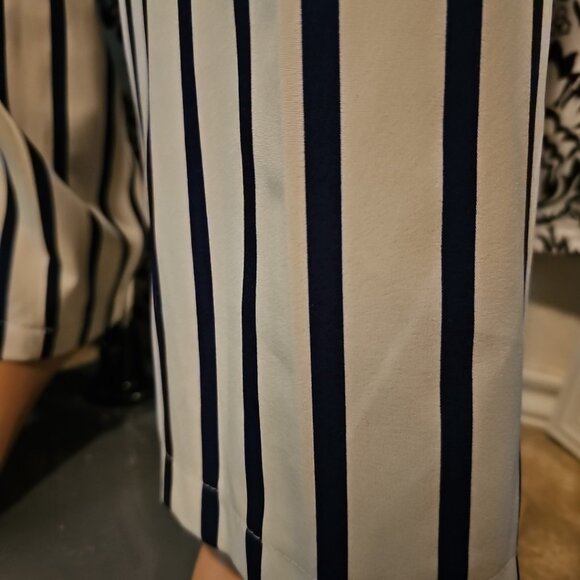 Striped navy blue and off white pants 1X 14/16 - Picture 3 of 6